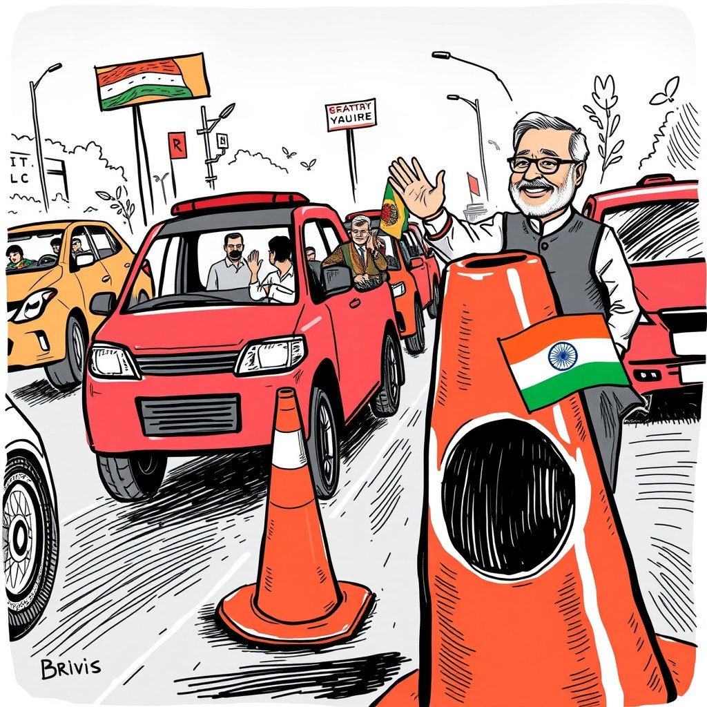 Today’s Political Cartoon: BRICS summit India LIVE: China's Xi heads to New Delhi; high security, traffic curbs in place